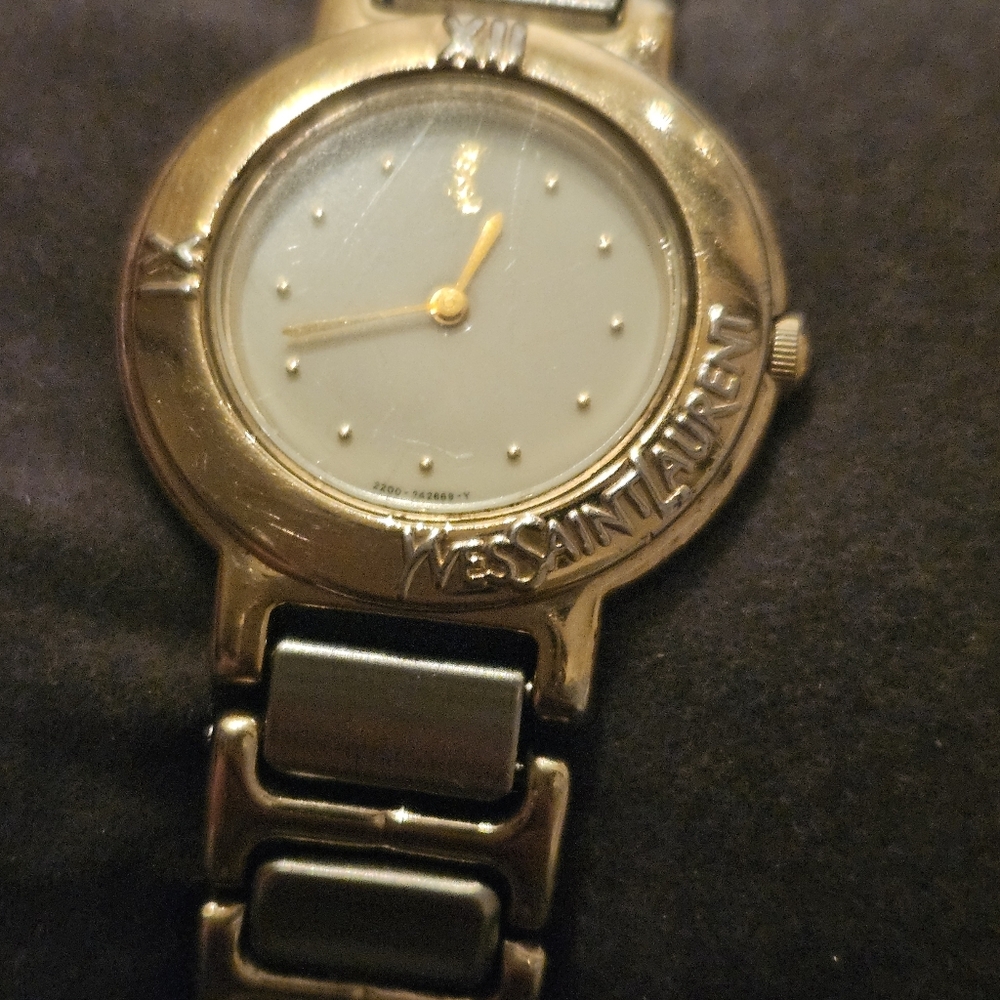 Vintage Yves Saint Laurent Gold and Silver  Watch